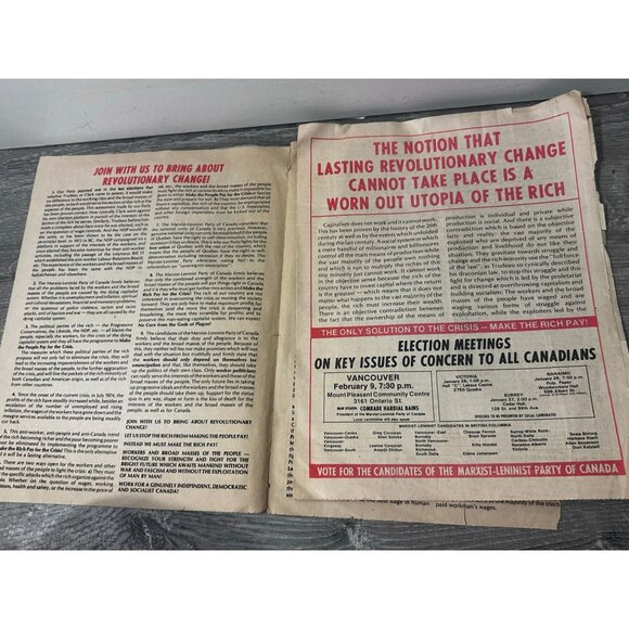 Vintage Newspaper Vote for the Marxist-Leninist Candidates Paperback 1980 - Picture 2 of 5